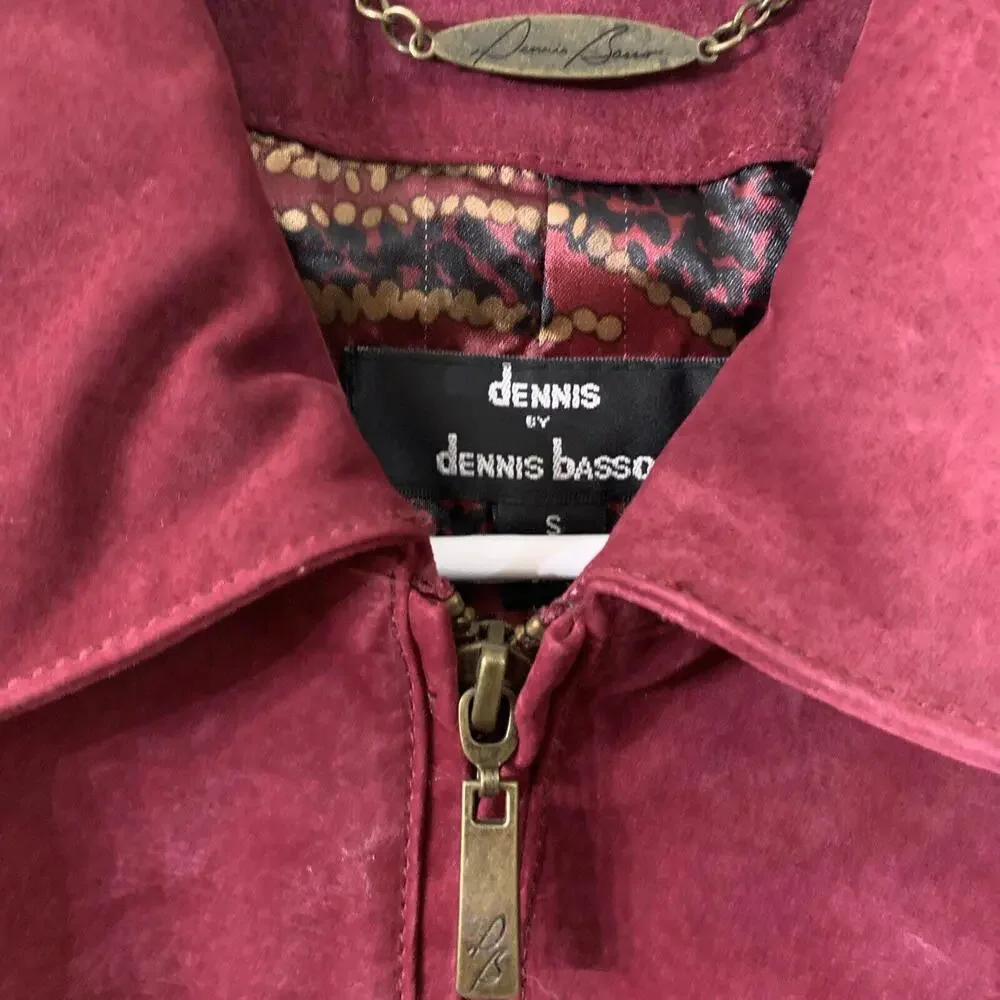 Dennis Basso Womens Sz S Red Suede Genuine Leather Jacket Classy Western Luxury‌ - Picture 2 of 10